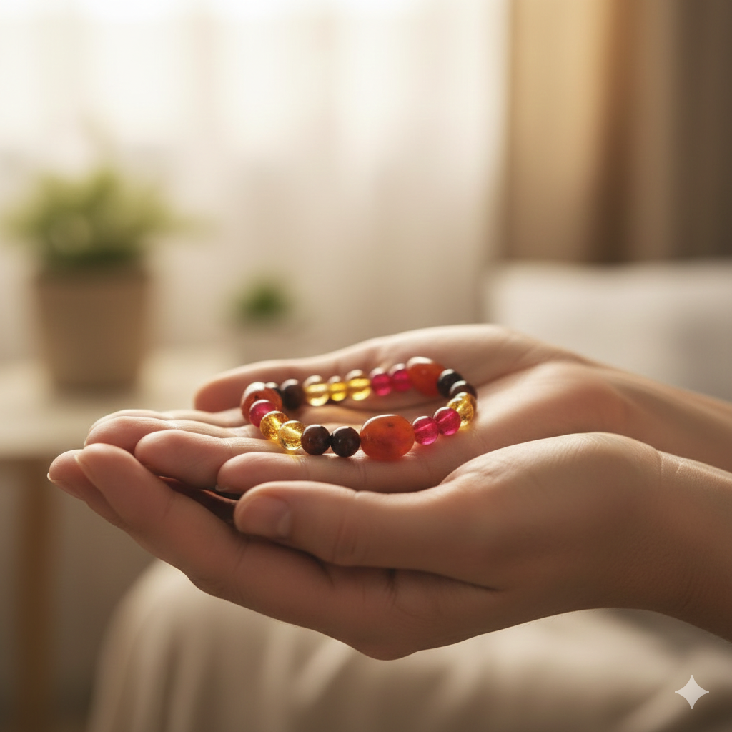Kala Cultural Wholesale: "The Inner Fire" Motivational Bracelet – Red Tiger Eye, Carnelian, & Citrine for Confidence, Vitality, and Success