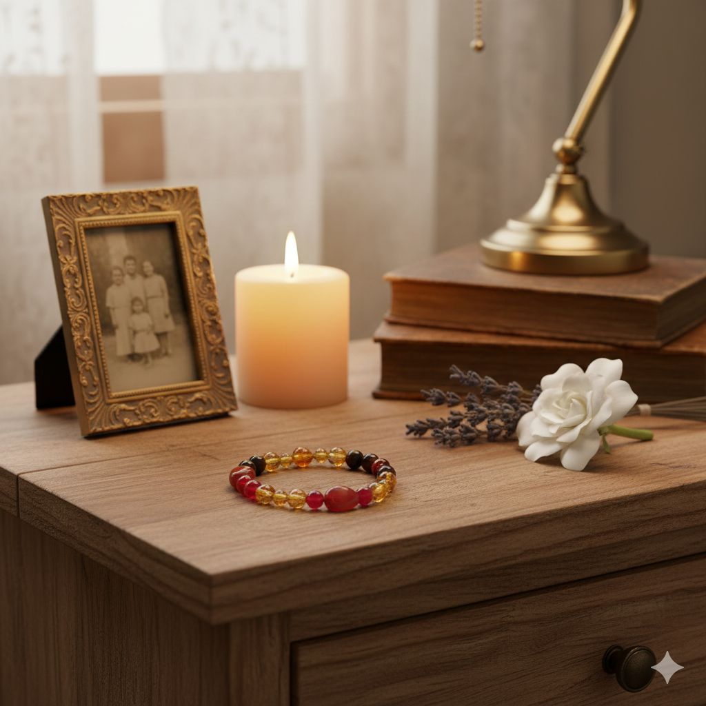 Kala Cultural Wholesale: "The Inner Fire" Motivational Bracelet – Red Tiger Eye, Carnelian, & Citrine for Confidence, Vitality, and Success